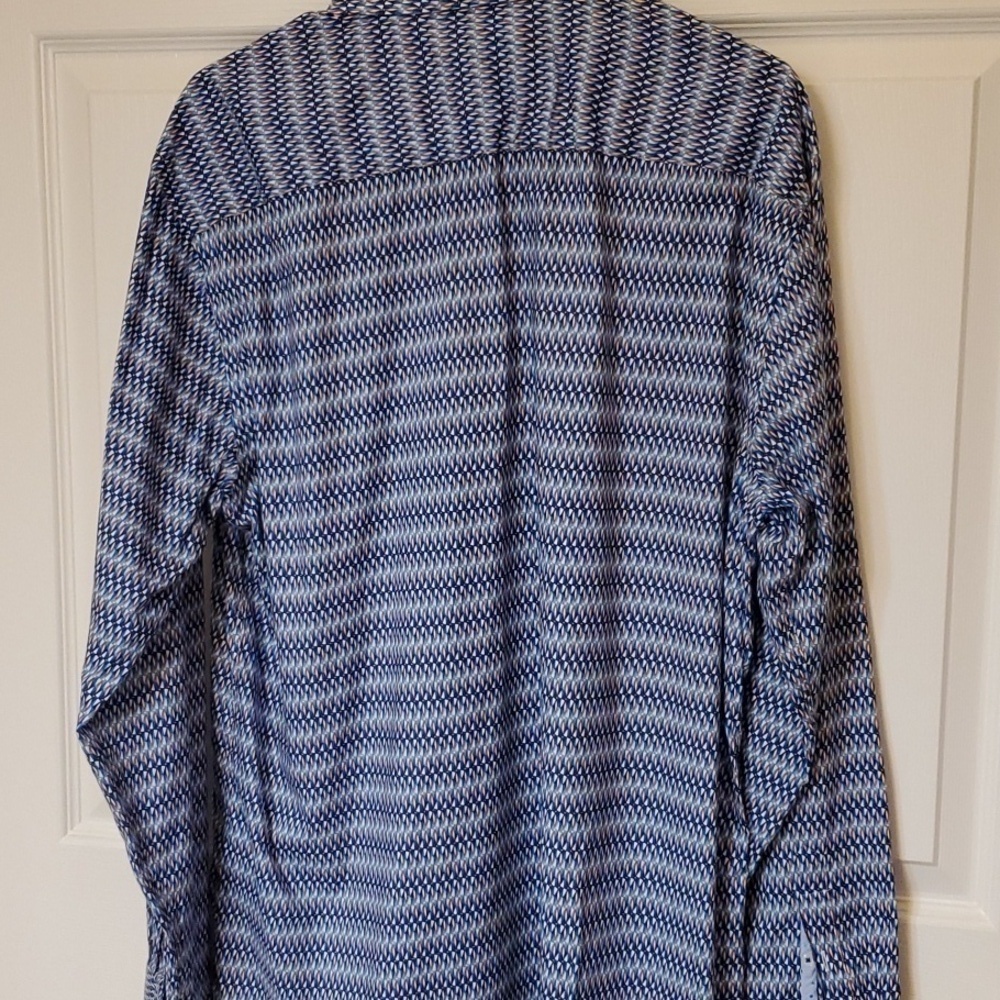 Bugatchi UOMO Slim fit blue LS button down Size XL - Picture 10 of 11